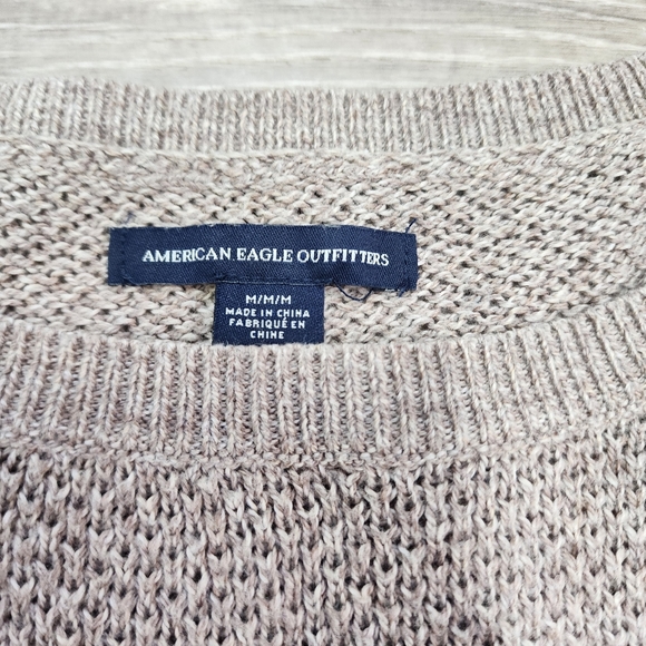 AMERICAN EAGLE OUTFITTERS Brown Knitted Pullover Sweater Medium - Picture 4 of 12